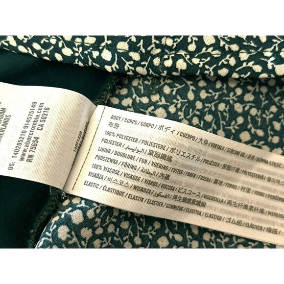 Abercrombie & Fitch Green Cottagecore Smocked Sweetheart Neckline Blouse Large - Picture 6 of 6